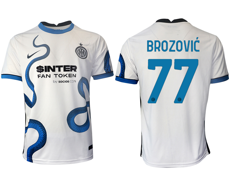 Men 2021-2022 Club Inter Milan away aaa version white #77 Soccer Jersey